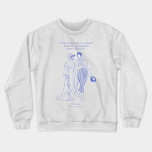 Pride and Prejudice Line art and Happiness Quote Crewneck Sweatshirt